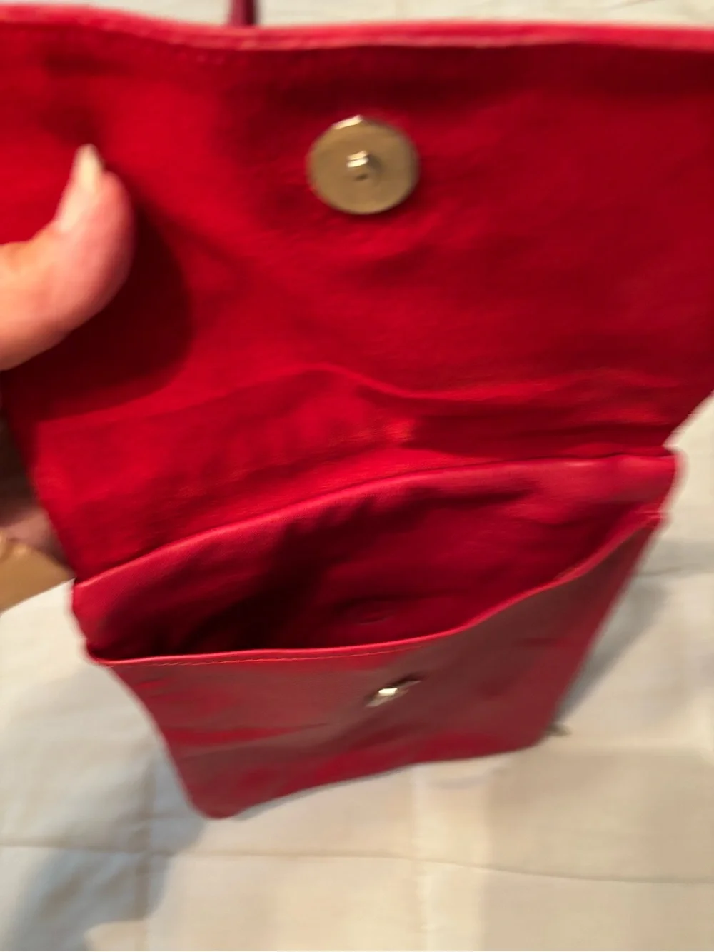 Lew N Me Colorado Handbags Red Embossed Leather Crossbody Bag - Picture 6 of 7